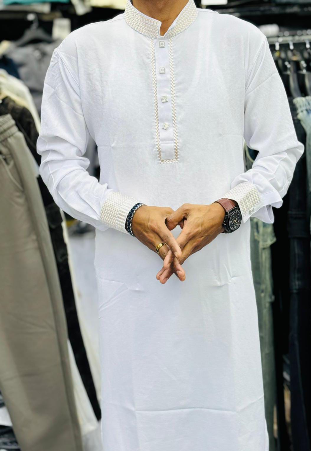 Premium Men's Embroidered Panjabi – Traditional Style